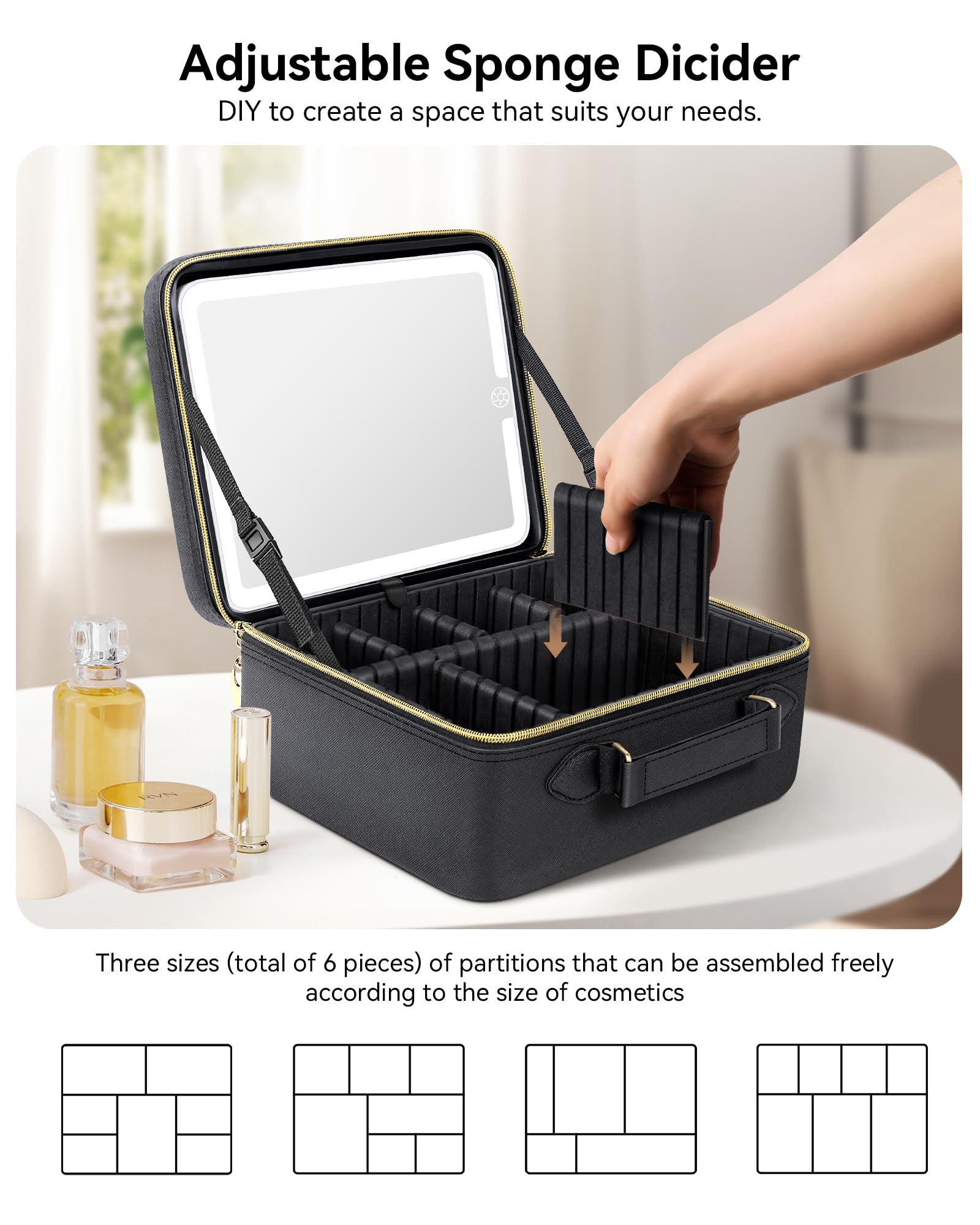 JUSRON circular ergonomic handle reduces strain during travel and setup.