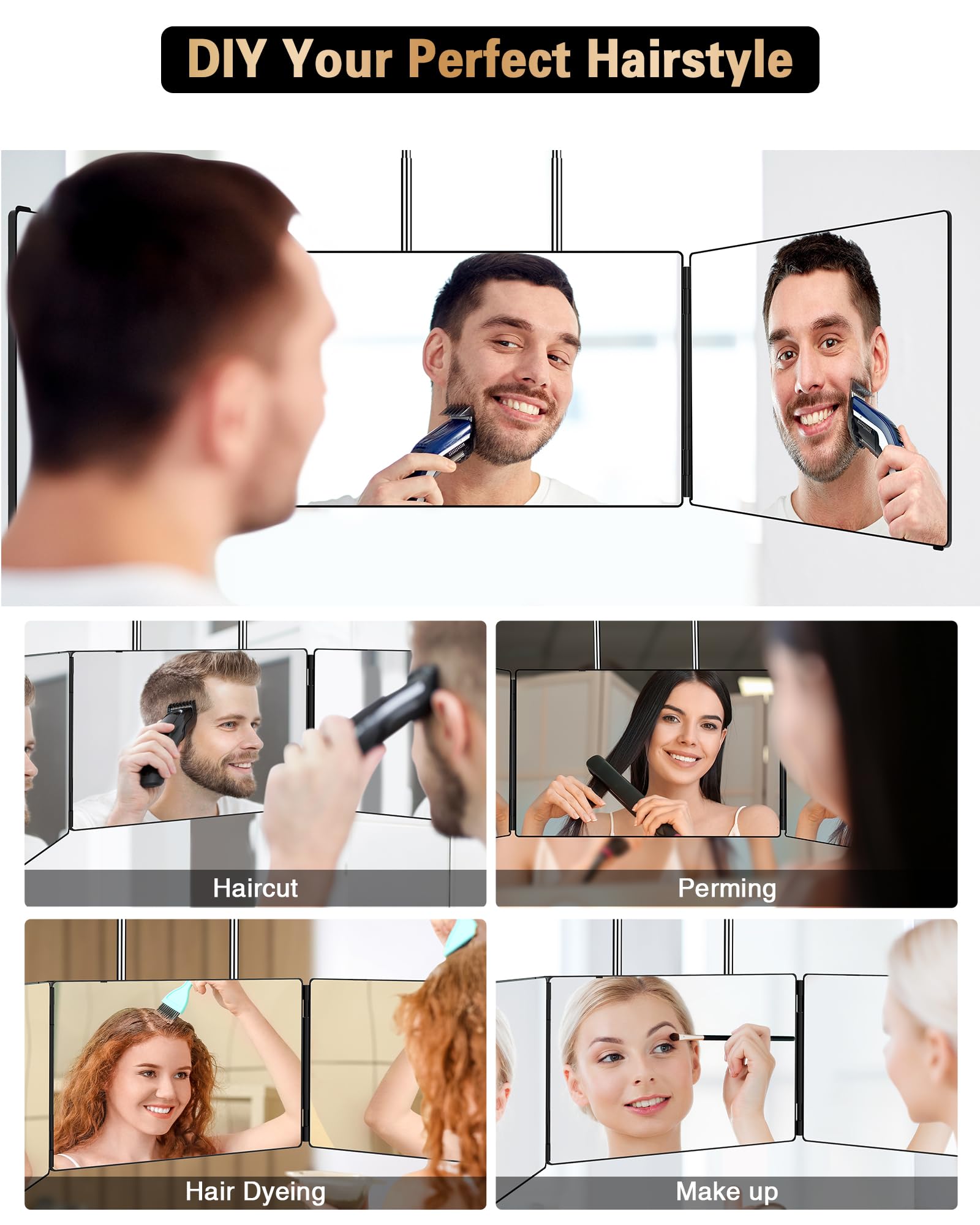 JUSRON height-adjustable design lets you tailor mirror height.