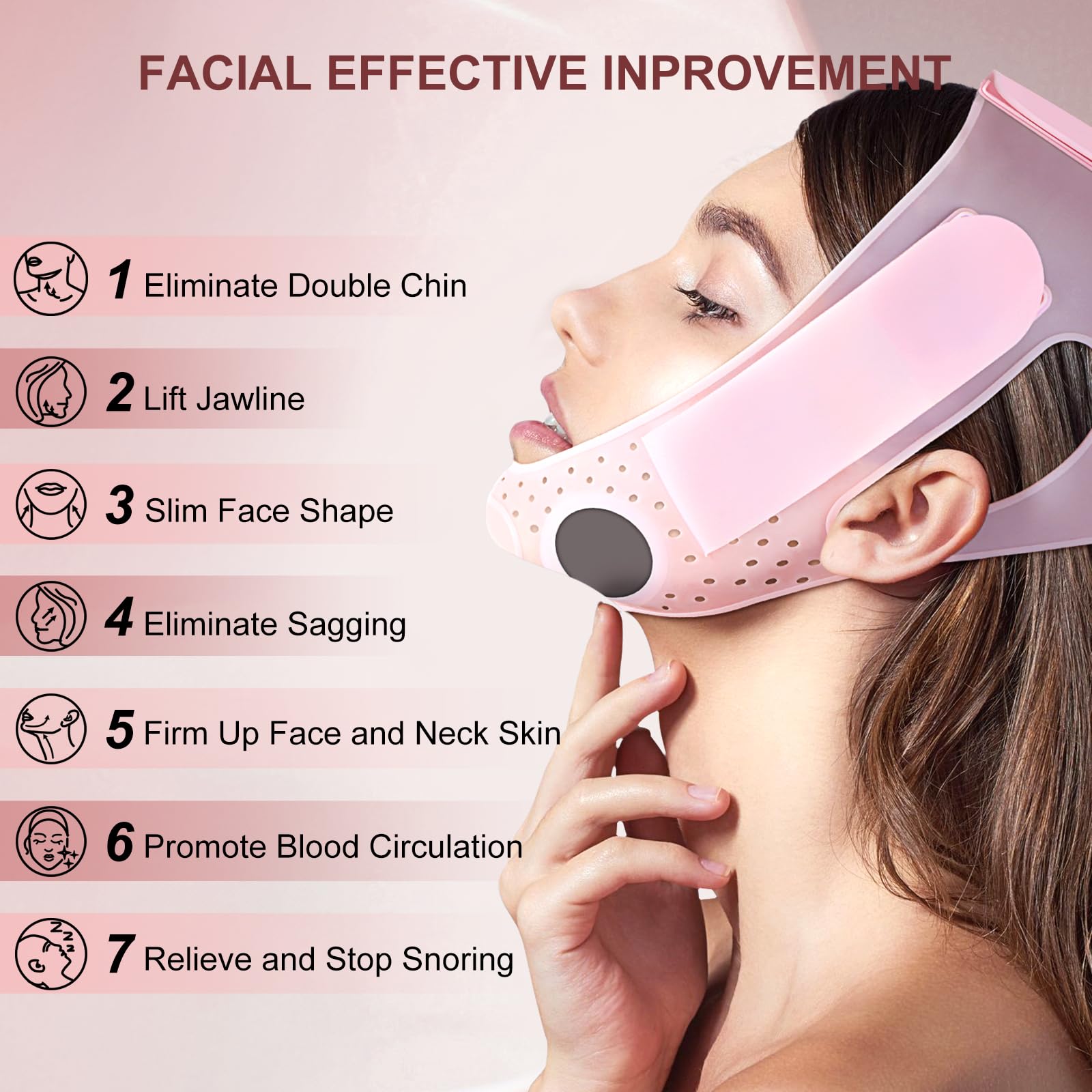 JUSRON V-Line Mask side profile highlighting ear-relief fit and lightweight design.