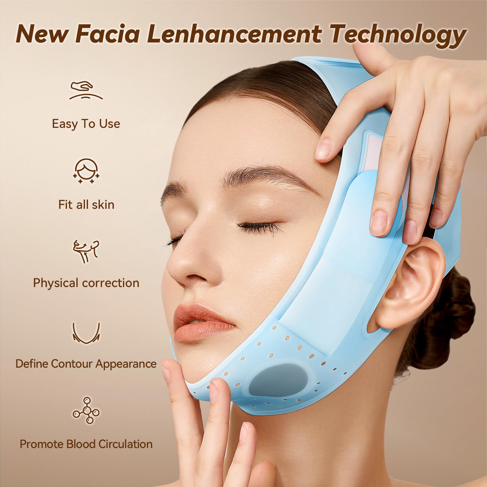 JUSRON V-Line Mask worn during work demonstrates practical daily-use