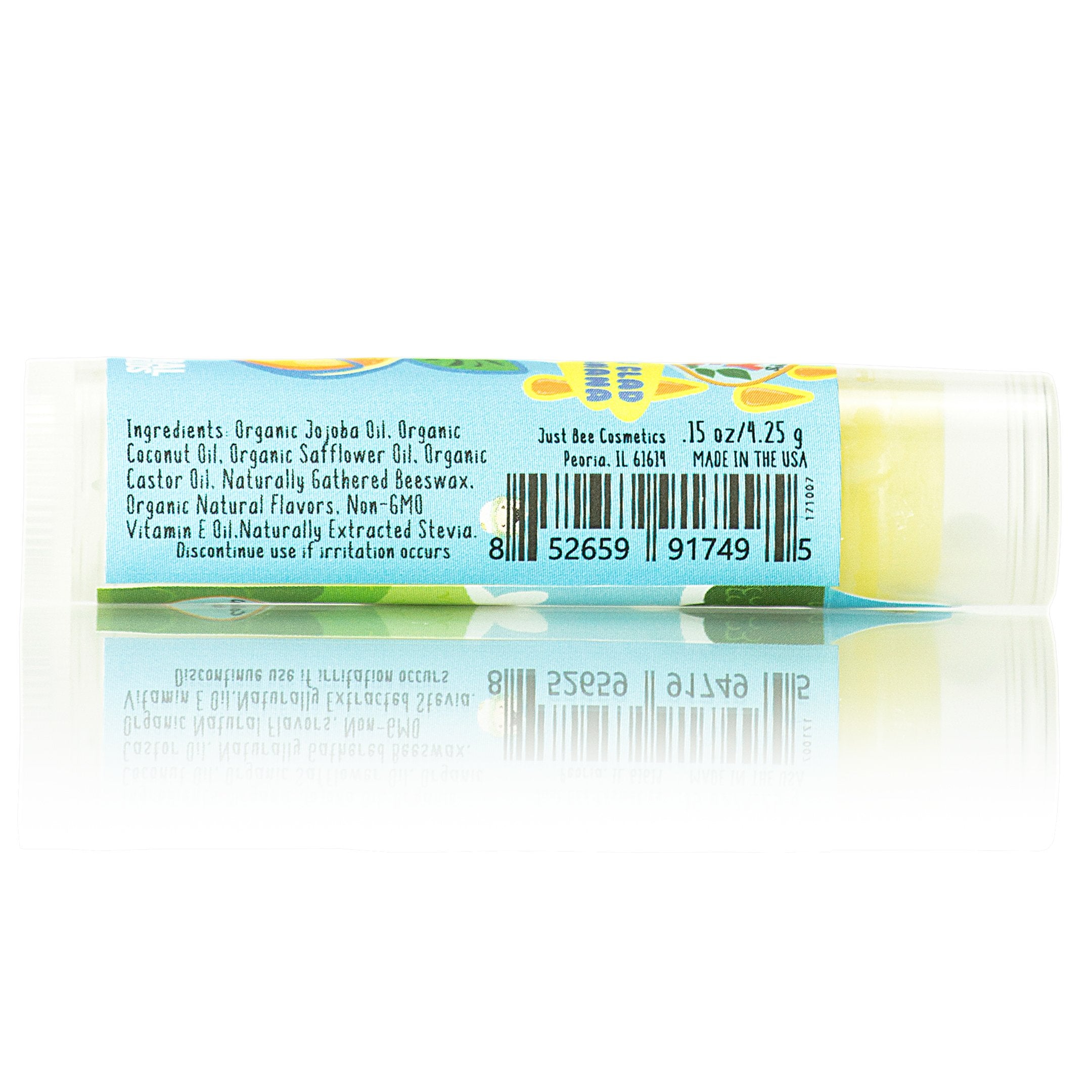 Just Bee Lappy Lips USA-made small-batch production detail emphasizes family-owned care.