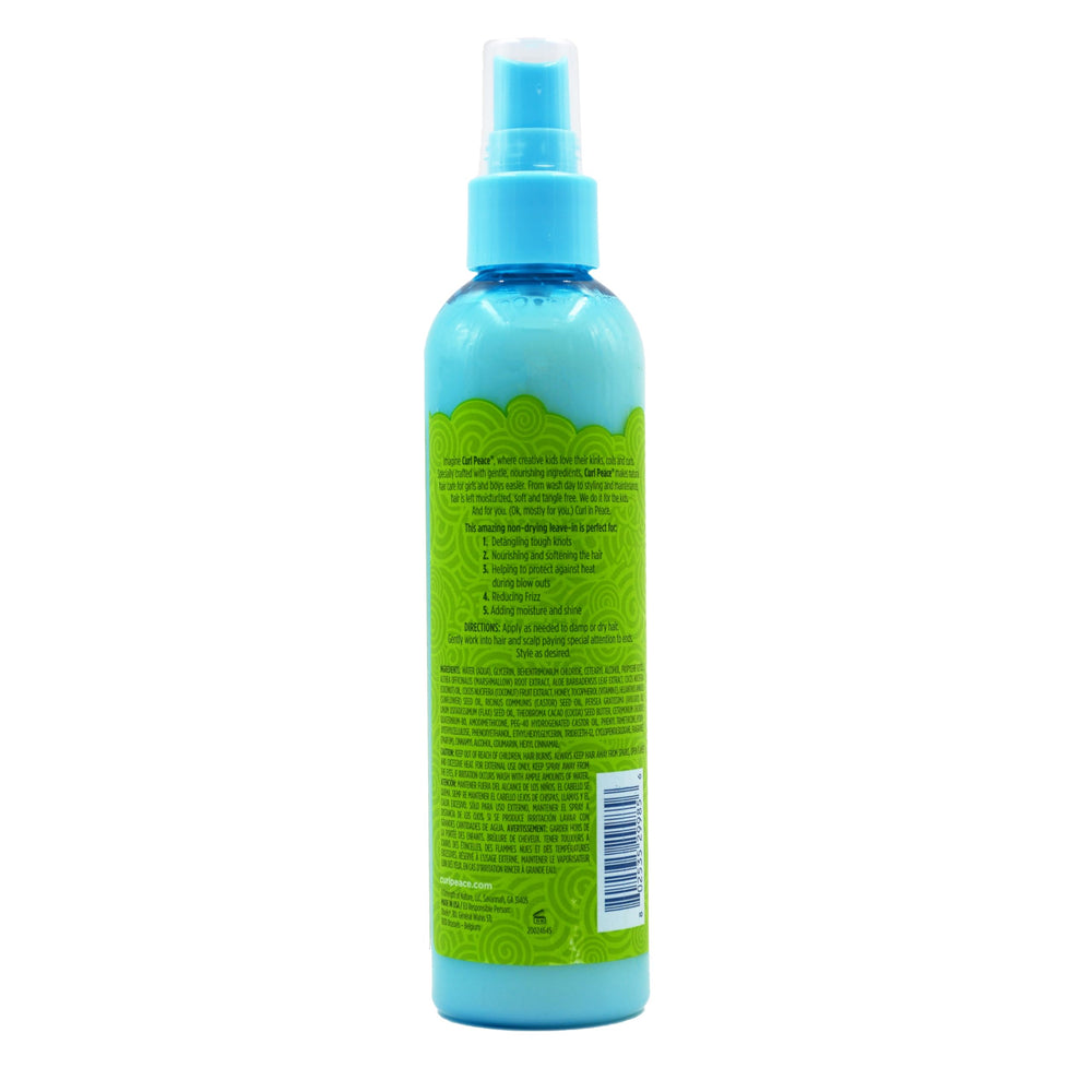 Just For Me Curl Peace 5N1 Wonder Spray mist application for defined curls and frizz control.