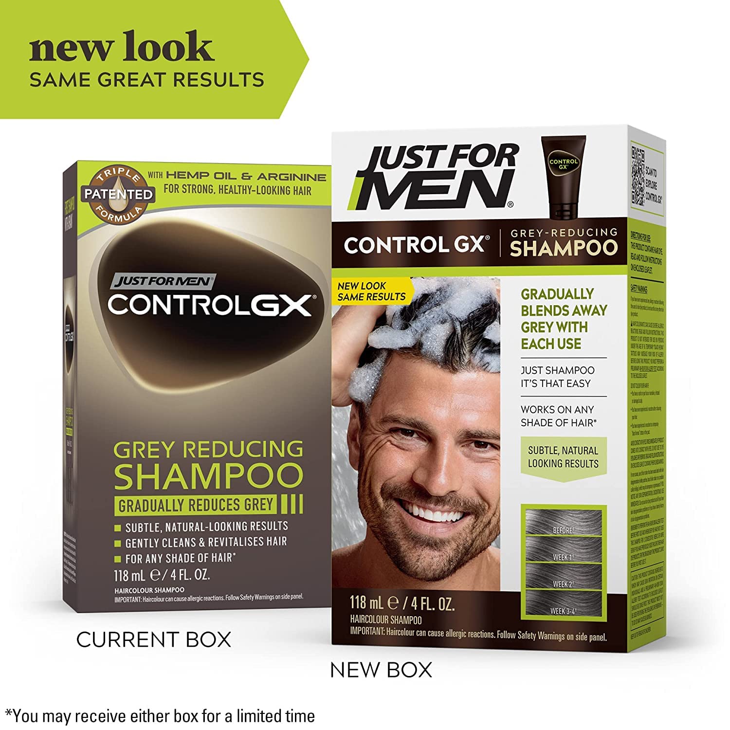 Just for Men Control GX daily-use-scene suggests routine-friendly hair care.