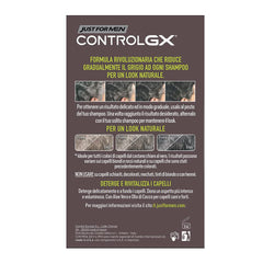 Just for Men Control GX bottle with comb-in applicator highlighting mess-free color application.