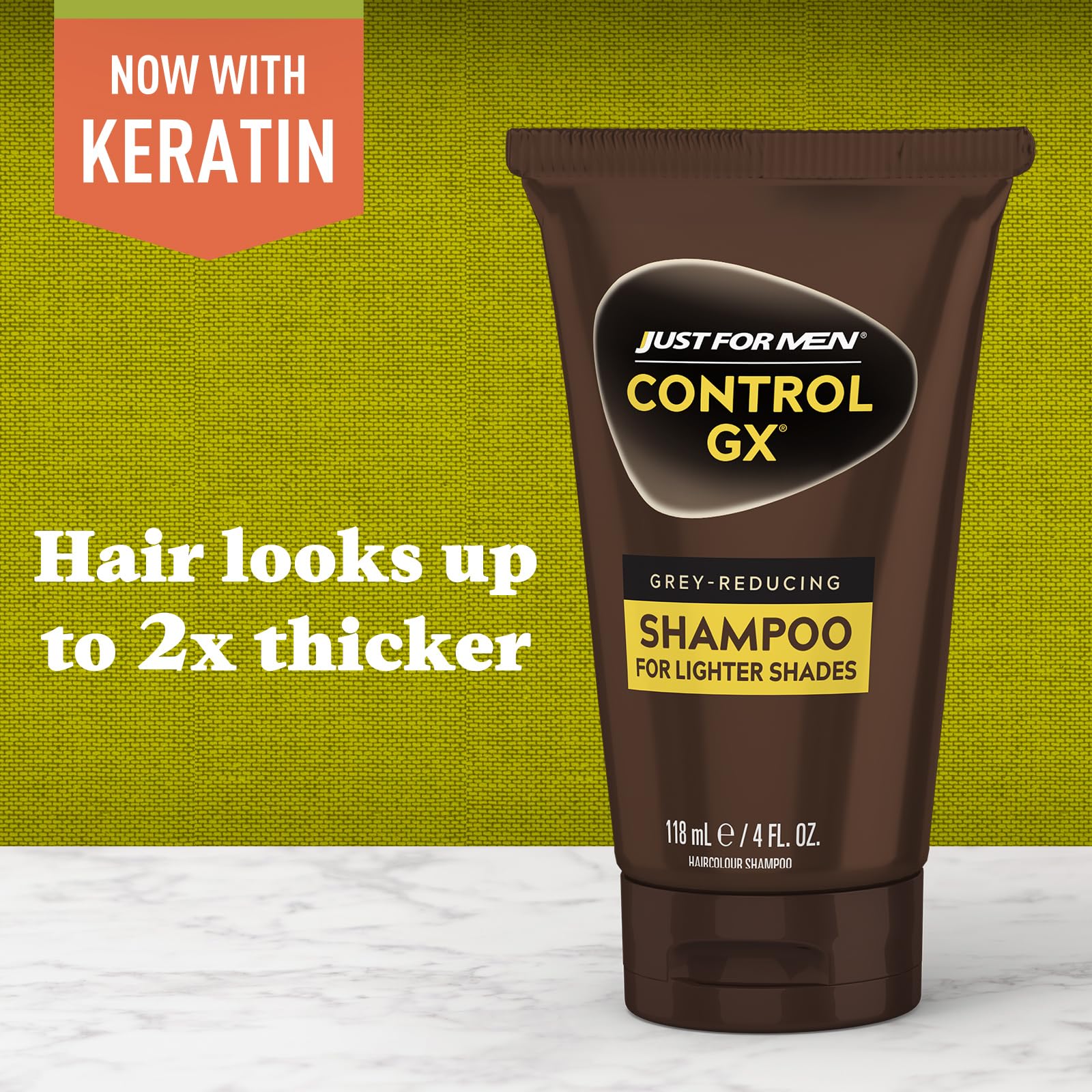 Visual of gradual grey reduction with each wash using Just for Men Control GX.