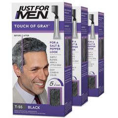 Just for Men Touch of Gray Black-Gray front view shows natural gray coverage