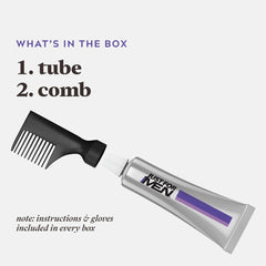 Just For Men Touch of Gray shows salt-and-pepper look on hair in close-up