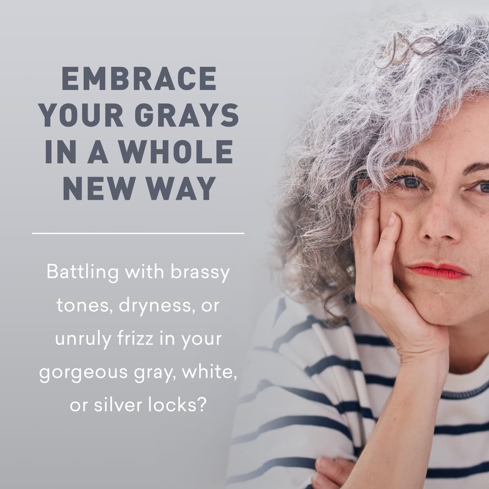 Just Nutritive gray hair conditioner applied to damp hair
