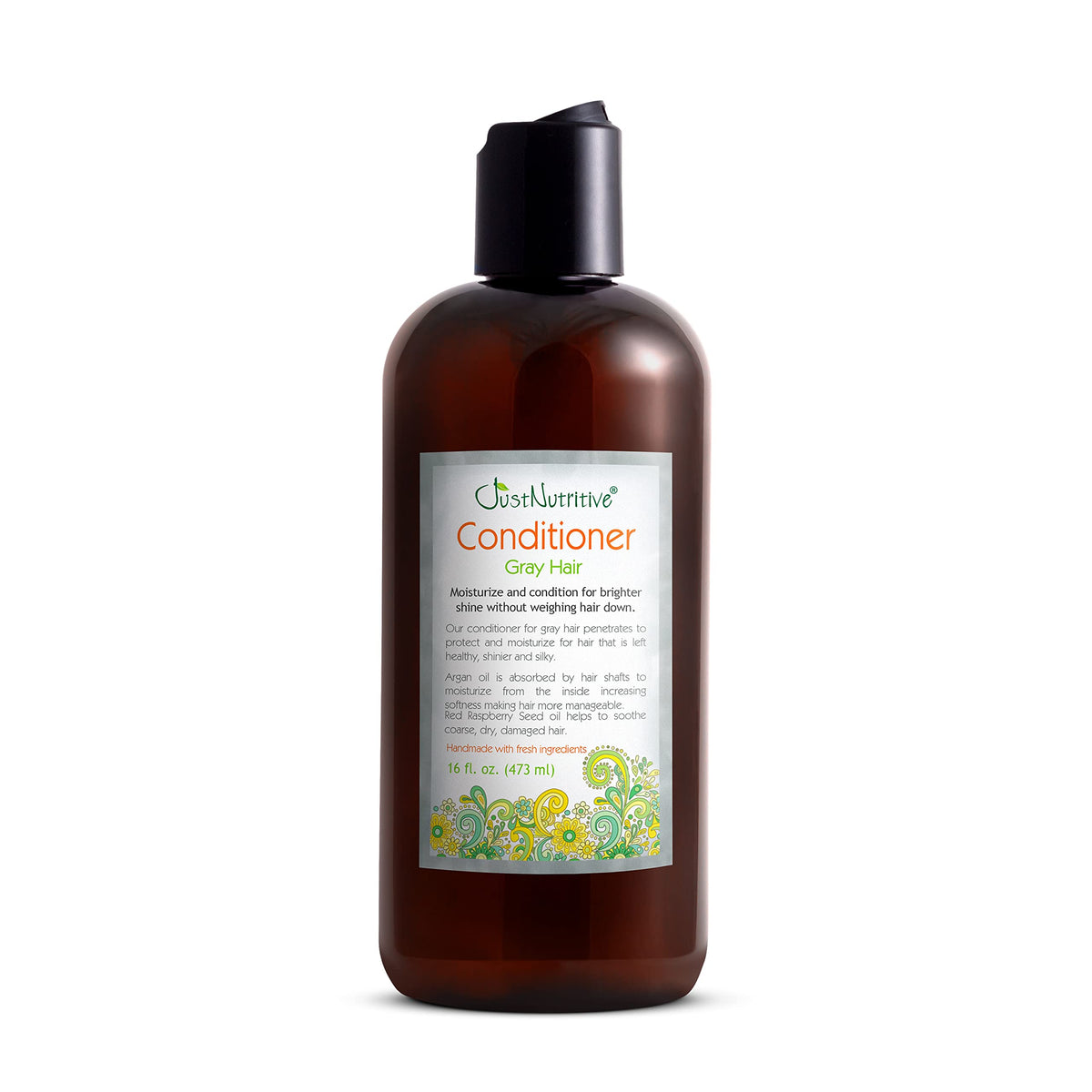 Just Nutritive gray hair conditioner bottle for healthier-looking hair