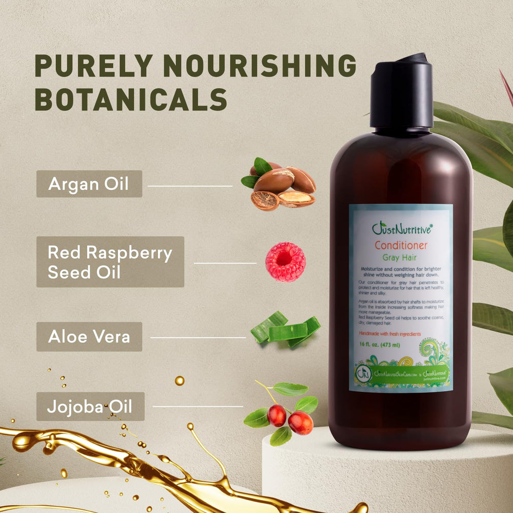 Just Nutritive gray hair conditioner packaging USA made