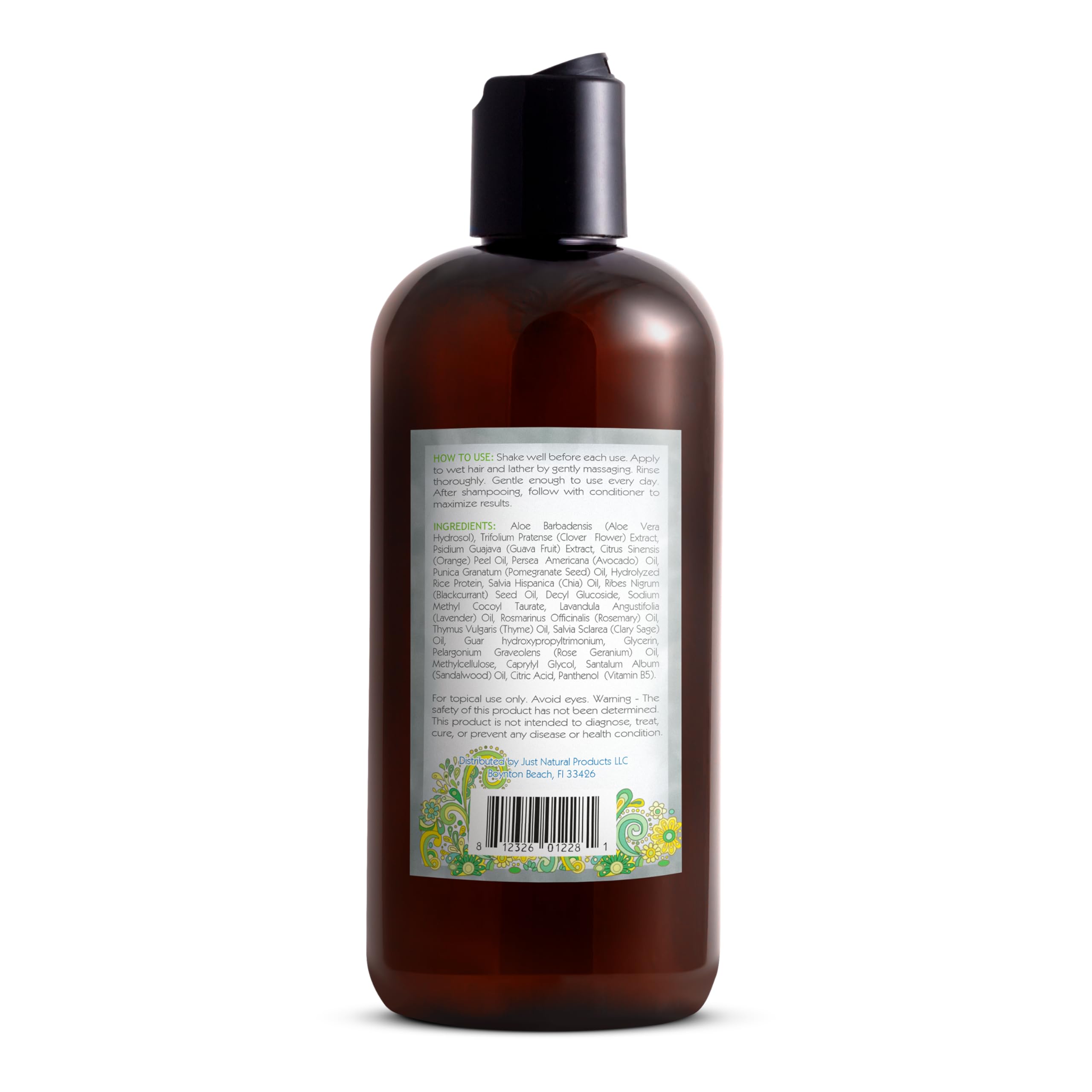 Just Nutritive Gray Hair Shampoo scalp-nutrition shot suggests nourished scalp and healthier texture.