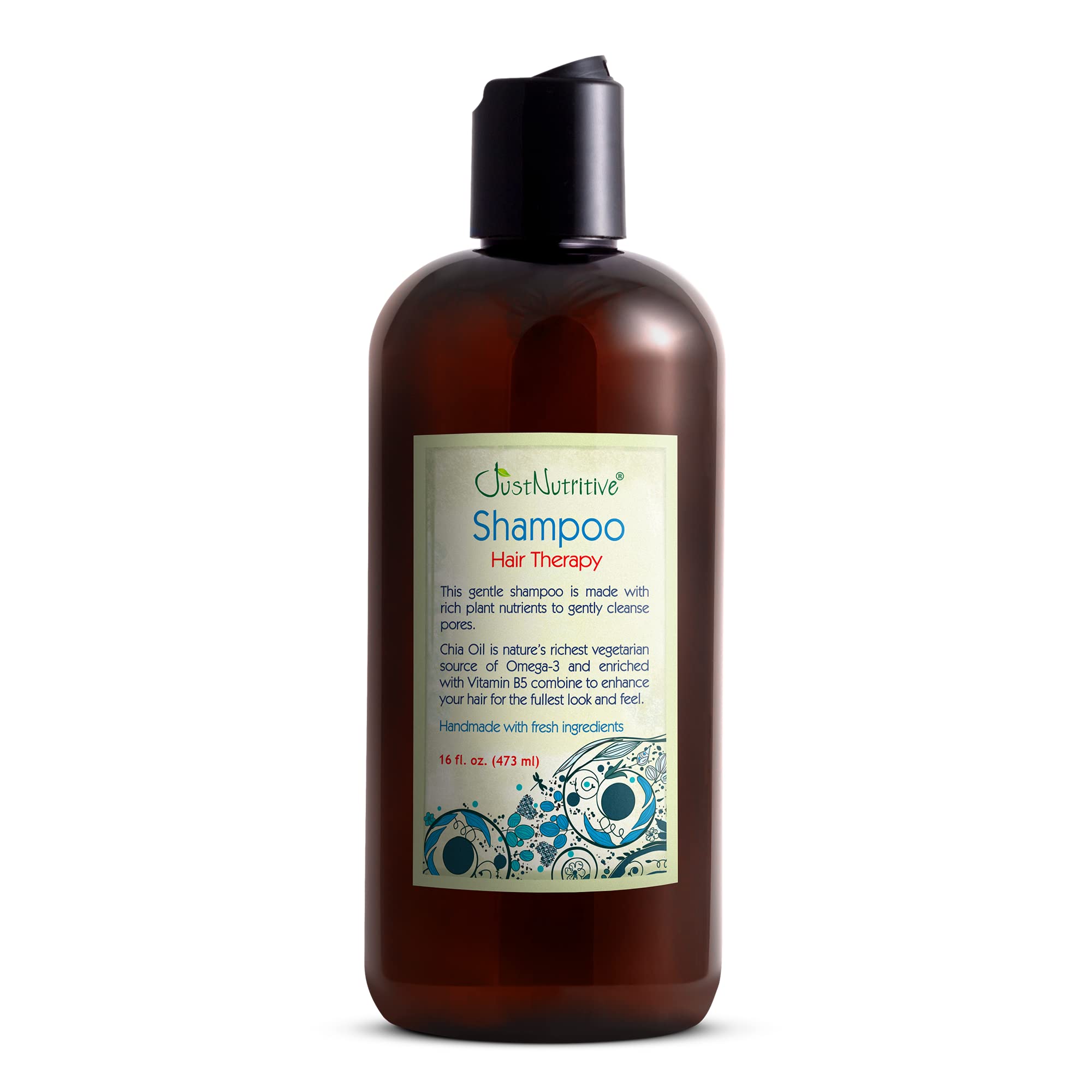 Just Nutritive hair-loss-shampoo bottle-front highlights scalp nourishment for thinning hair
