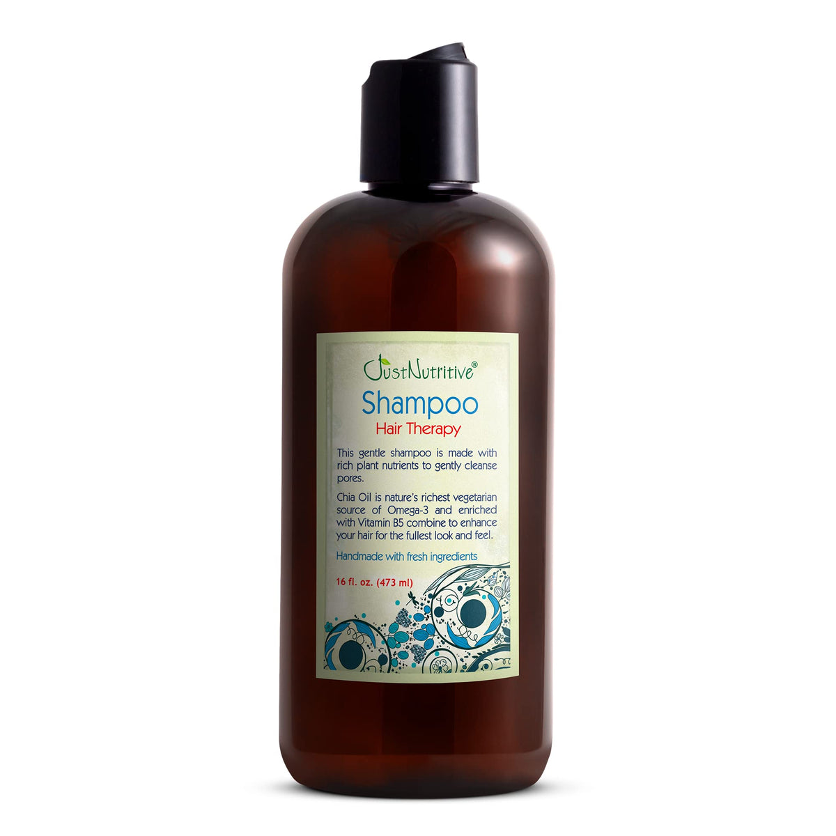 Just Nutritive hair-loss-shampoo bottle-front highlights scalp nourishment for thinning hair