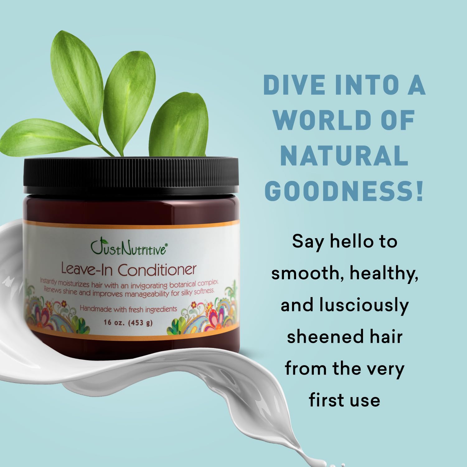 Just Nutritive Leave-In application demonstrating detangling ease and manageability.