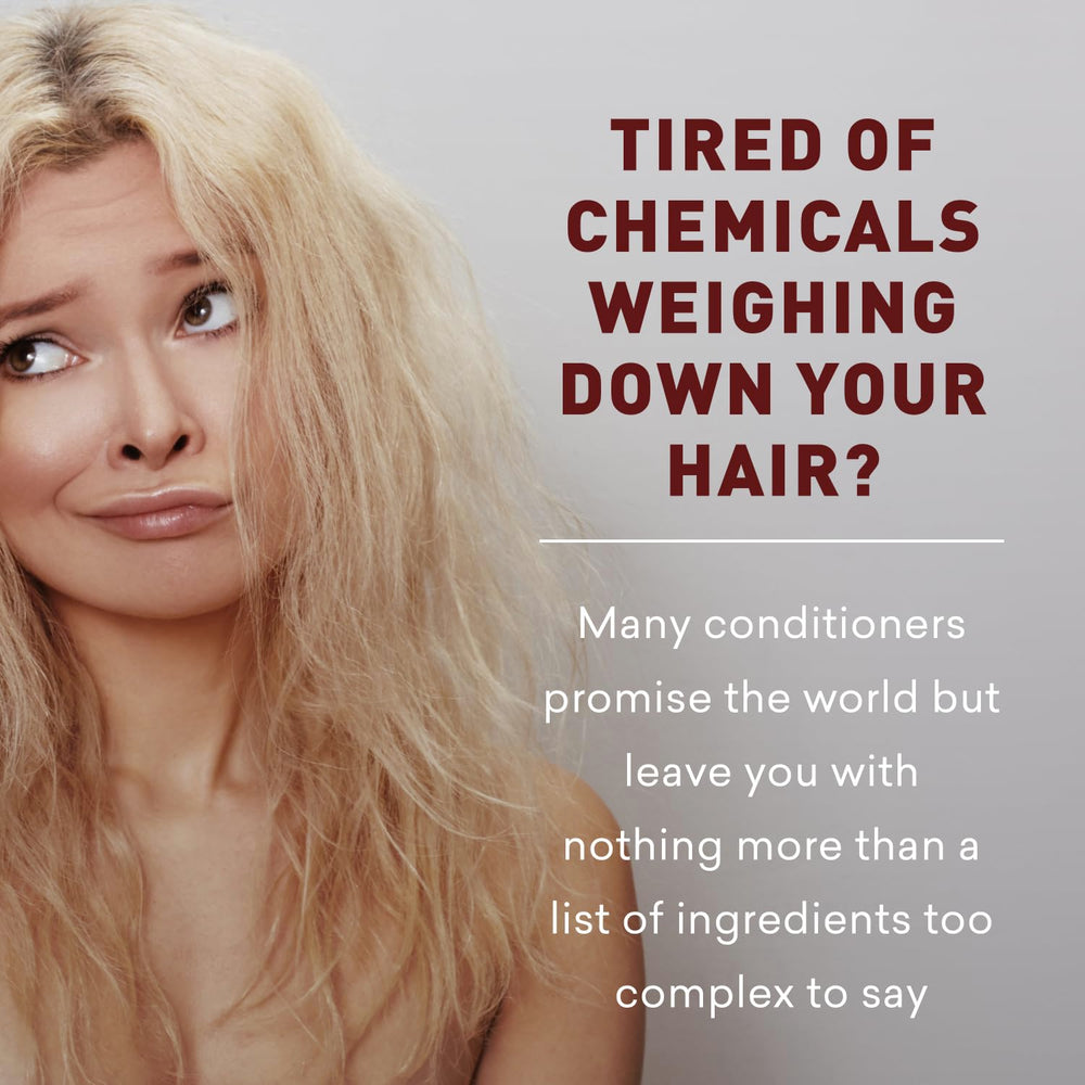 Just Nutritive Leave-In Conditioner frizz-control action visible in product image.