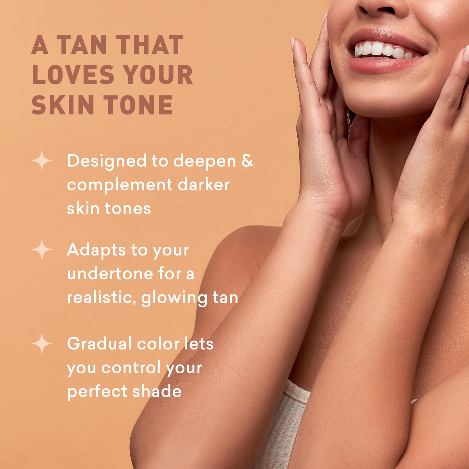 Just Nutritive Sunless Tanning Lotion Dark Tones tan developing over 12-24 hours
