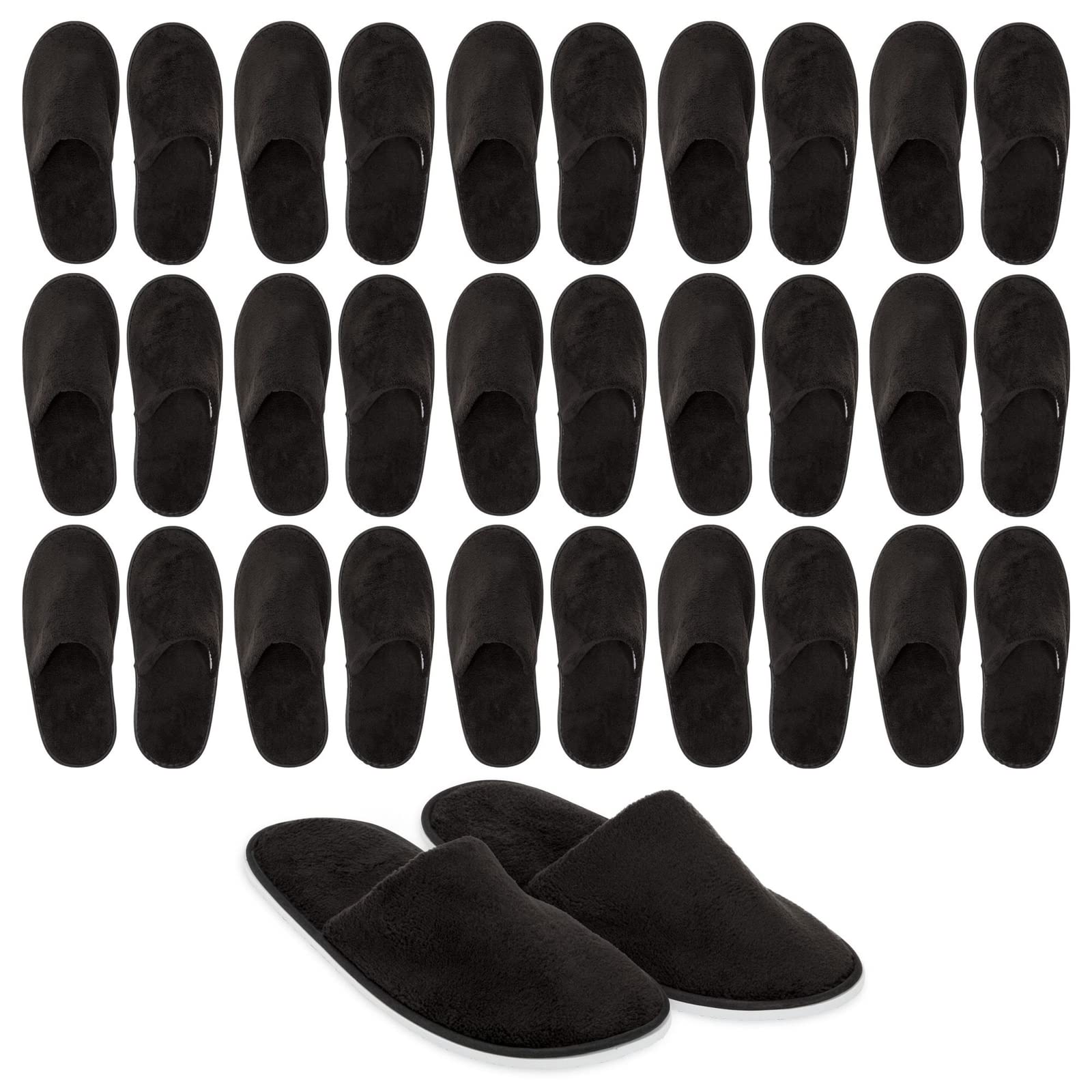 Juvale disposable slippers packaging shows a bulk set for hosting guests.