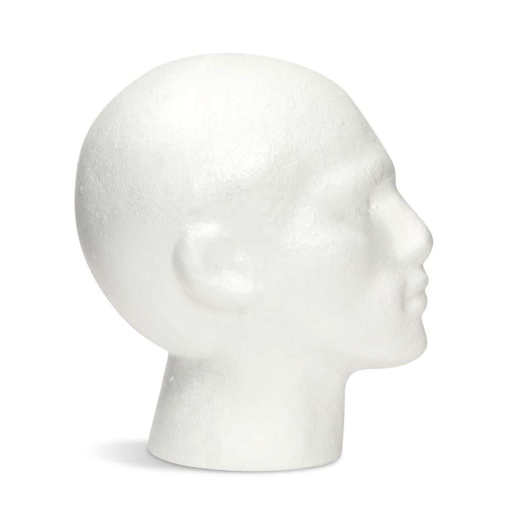 Juvale mannequin head-foam unfinished-surface ready for customization and decoration.