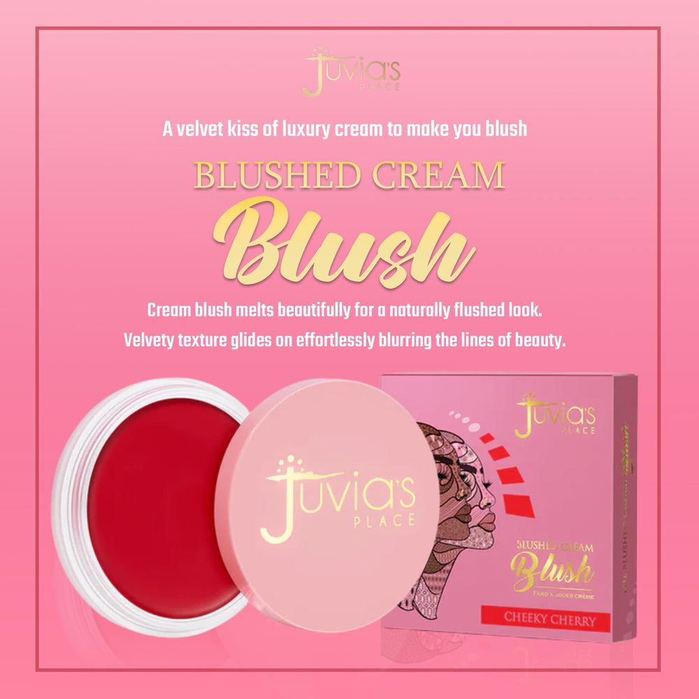 Juvia's Place Blushed Cream Blush texture close-up reveals smooth, blendable color for effortless application.