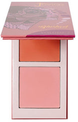 Juvia's Place Blushed Duo Blush compact close-up shows two-toned pigment for natural glow