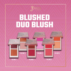 Juvia's Place Blushed Duo rosy swatch on skin demonstrates buildable coverage