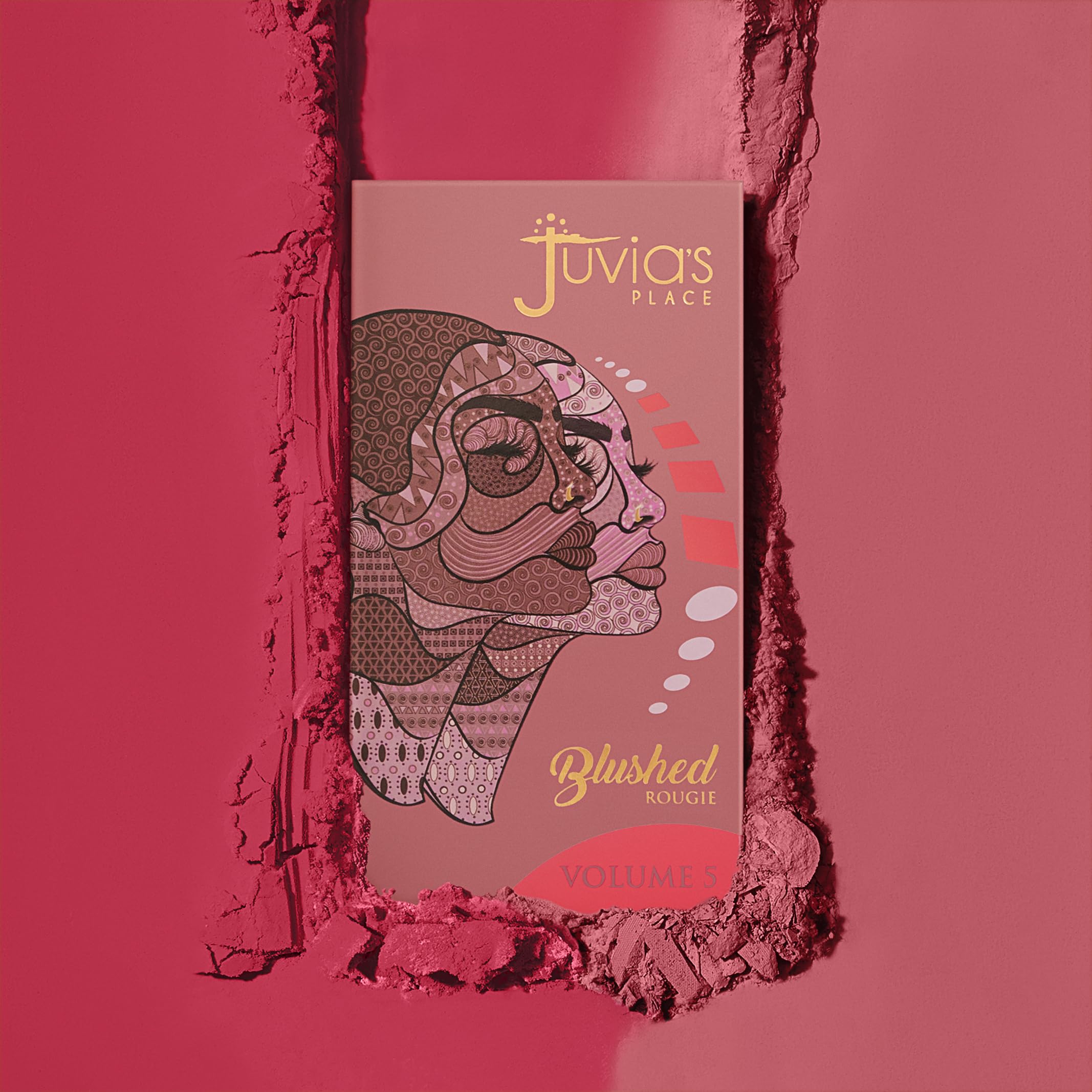 Deslizado suave de Juvia's Place Blushed Duo Blush Volume5 en las mejillas.