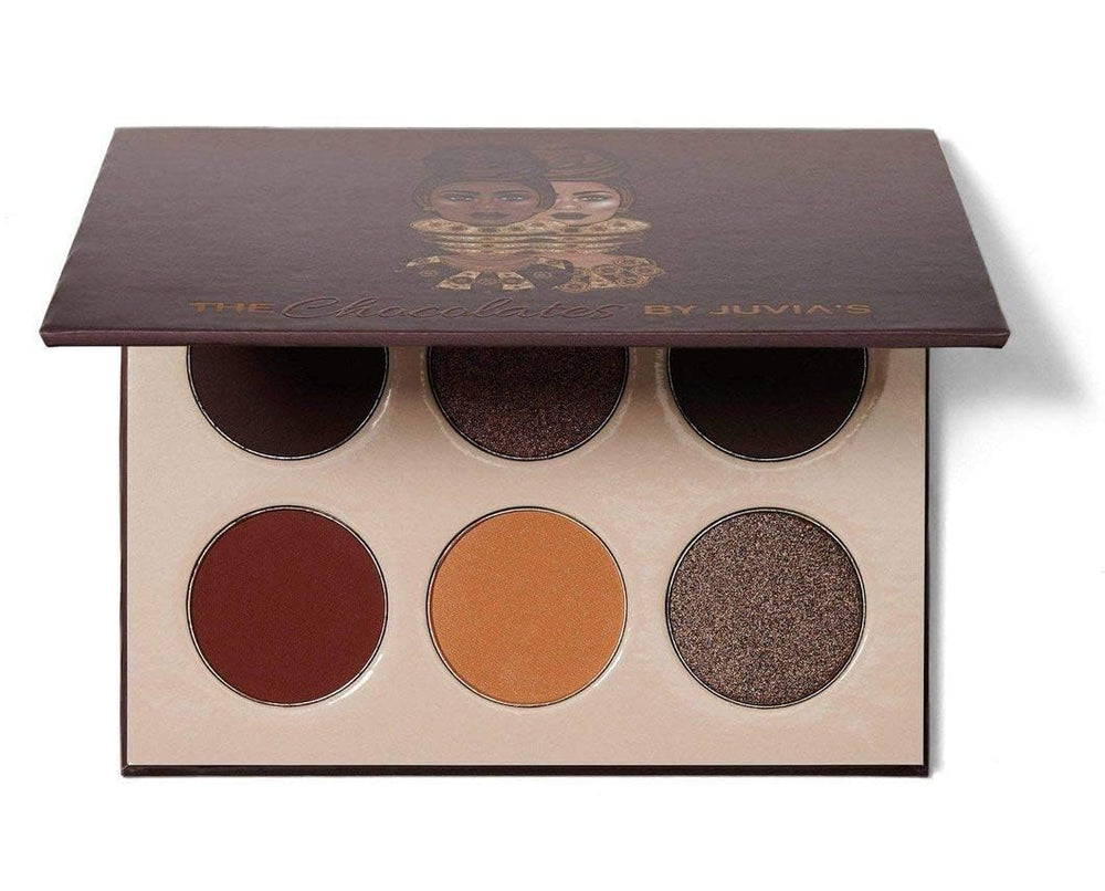 Juvia's Place The Chocolates palette packaging closeup highlighting premium on-the-go design