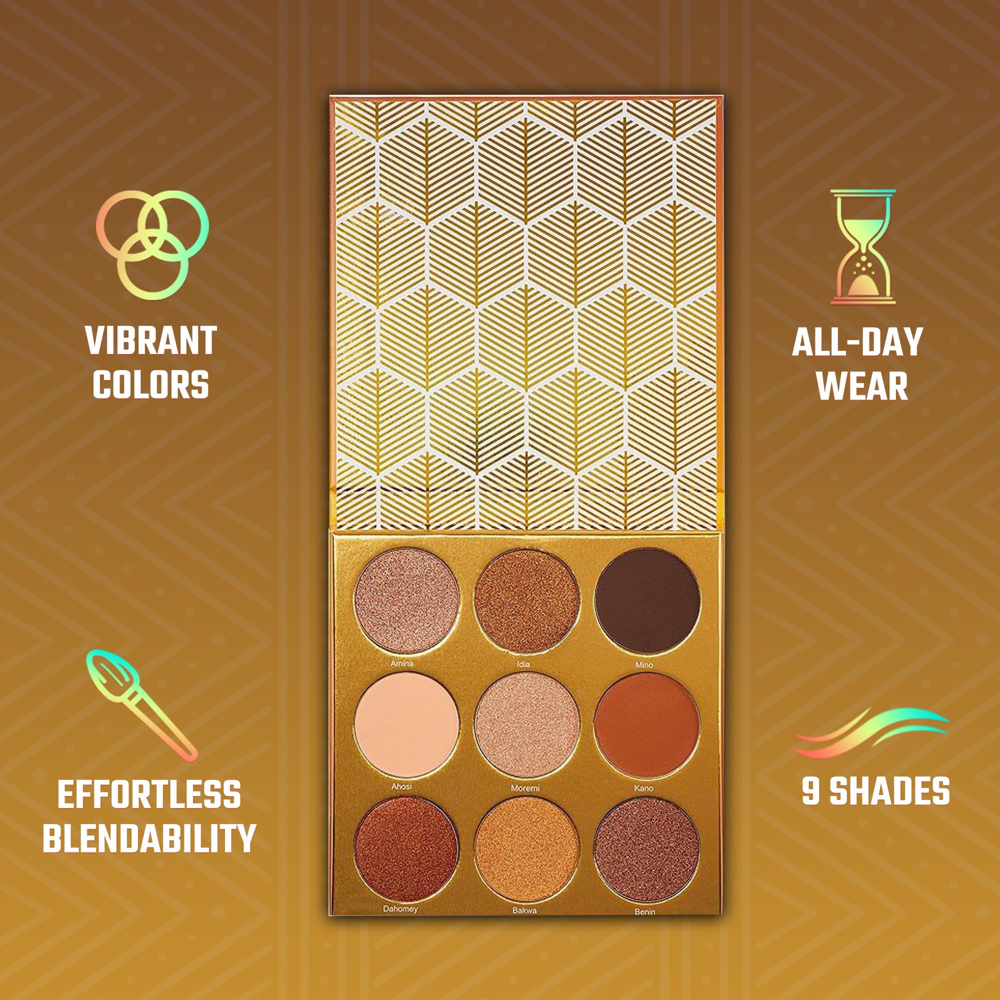 Juvia's Place The Warrior swatches brown neutrals for crease definition.