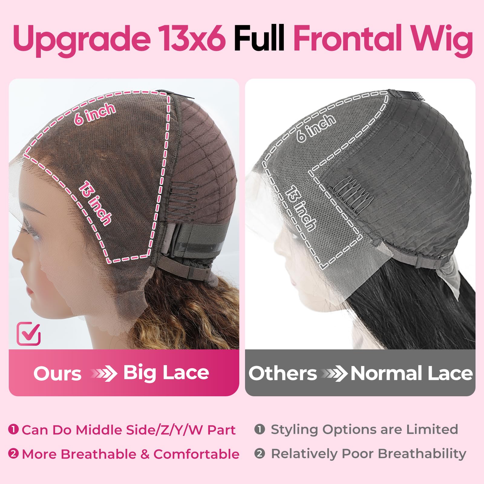 Juviso 13x6 lace-front wig cap interior detail for secure fit