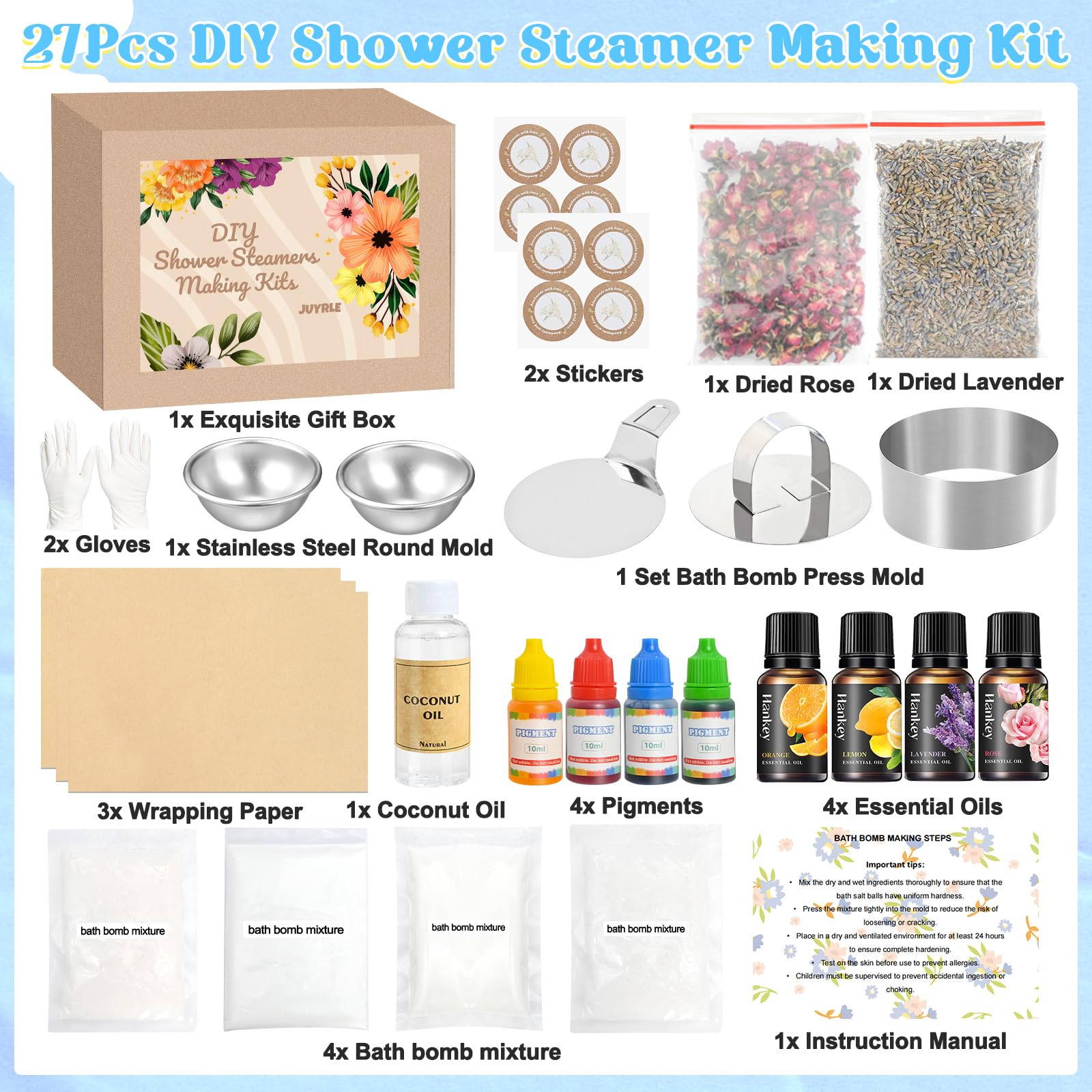JUYRLE bath bomb press tool ready for DIY spa projects.