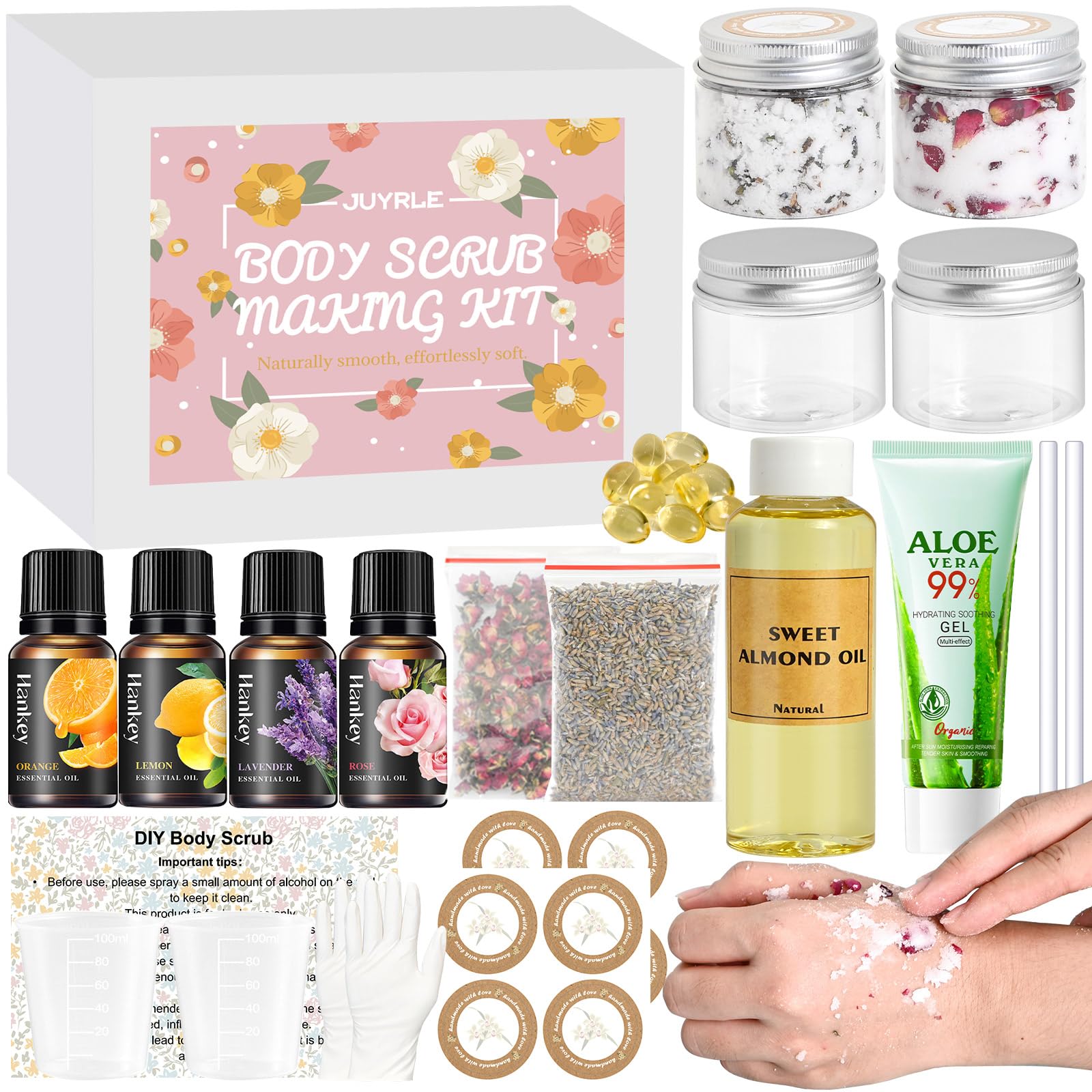 JUYRLE body scrub kit elegant gift box for spa-at-home gifting