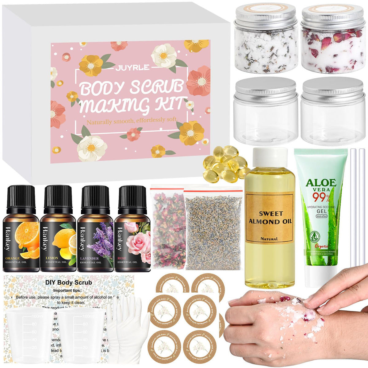 JUYRLE body scrub kit elegant gift box for spa-at-home gifting