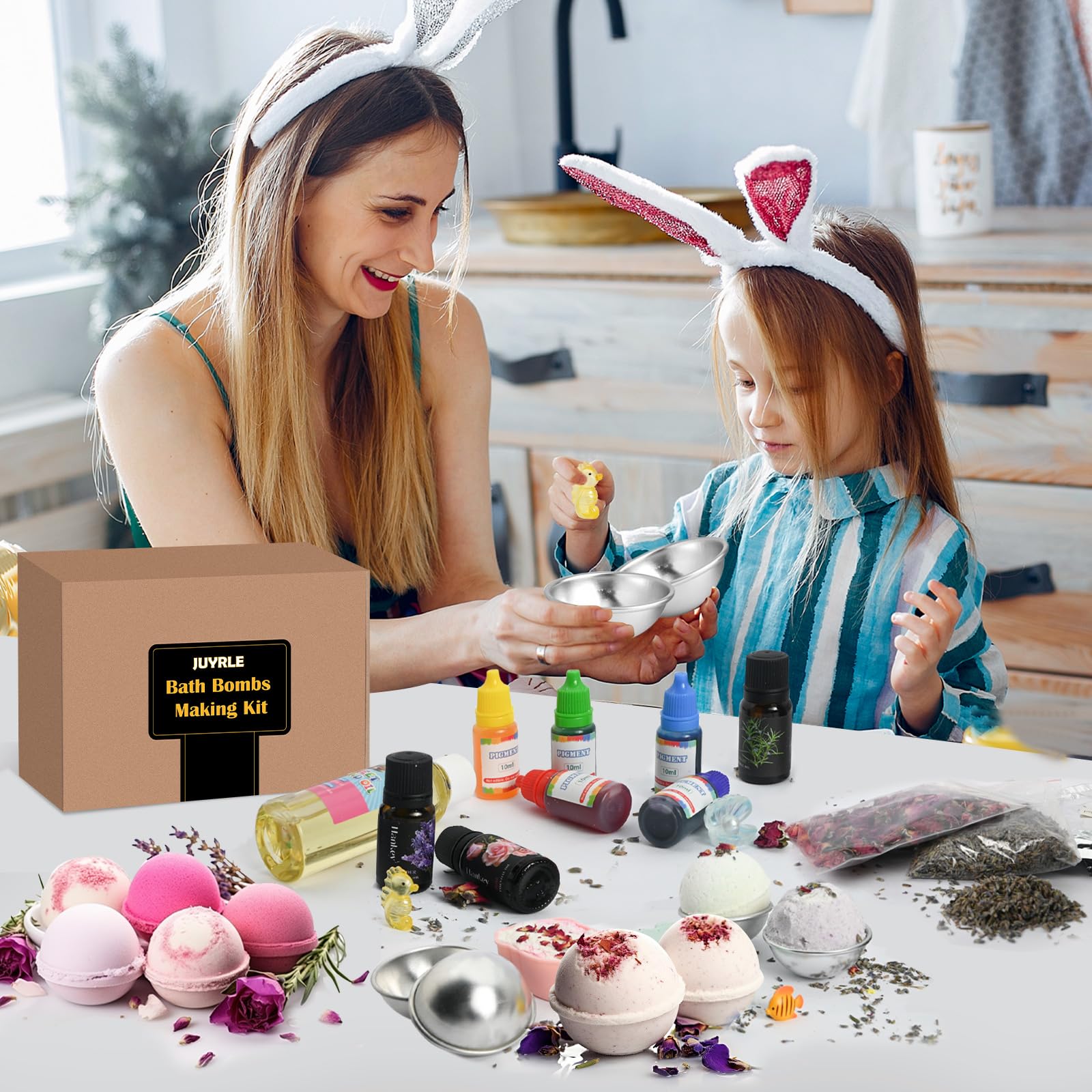 JUYRLE essential oils provide soothing scents for home spa moments.
