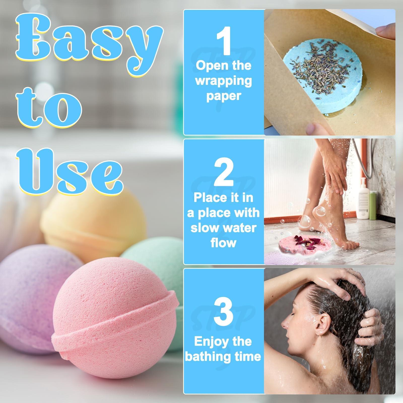 JUYRLE essential oils set adds fragrance for aromatherapy baths.