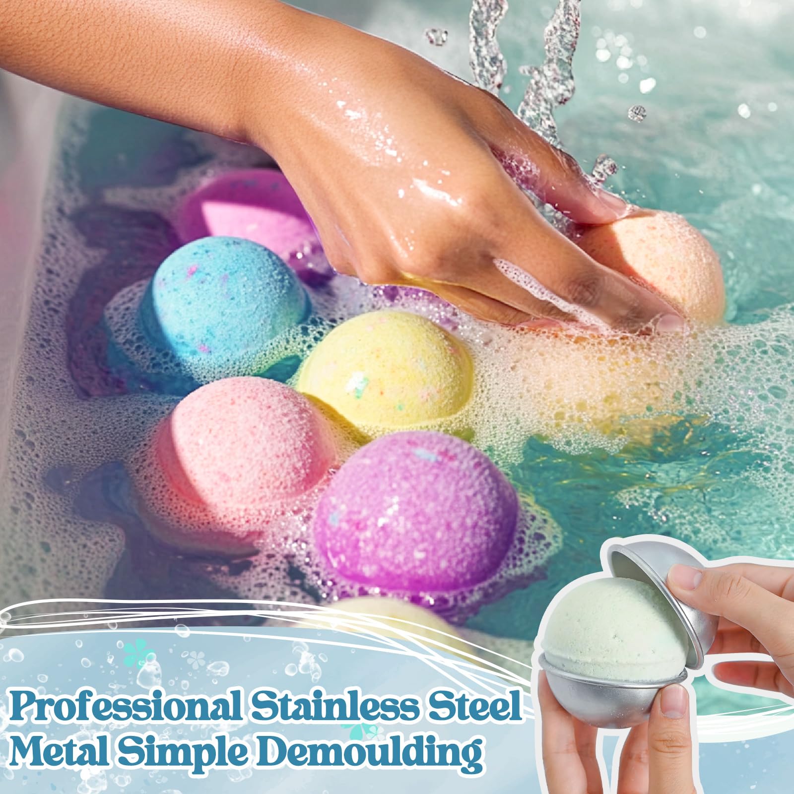 JUYRLE gloves and manual support safe, beginner-friendly bath bomb making.