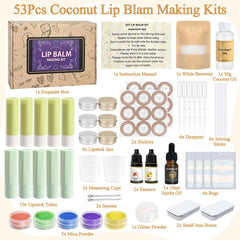 JUYRLE lip balm kit ingredients with coconut and jojoba oils for nourishing balms
