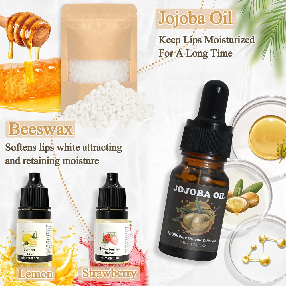 JUYRLE lip balm tubes and jars for portable, on-the-go gloss projects
