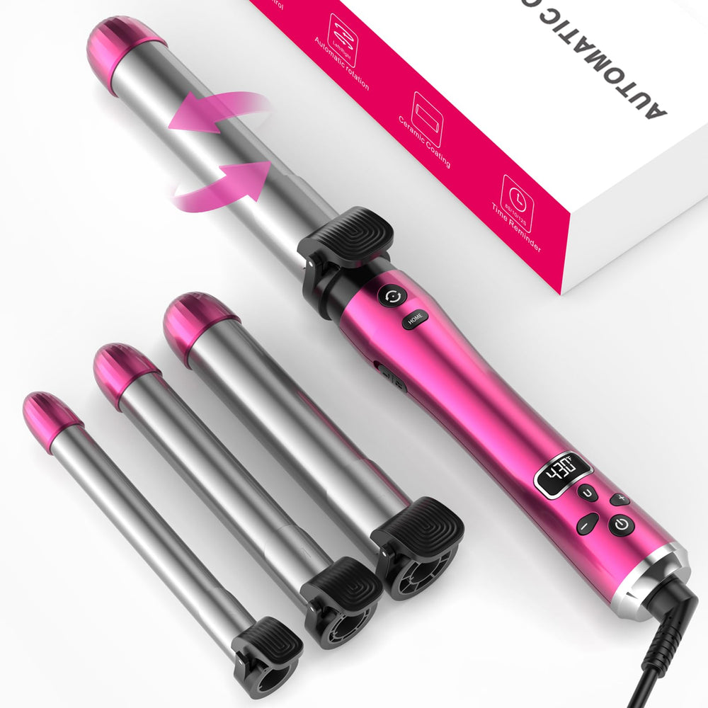 JVAXS Auto 360 Curling Iron Set digital display for precise styling