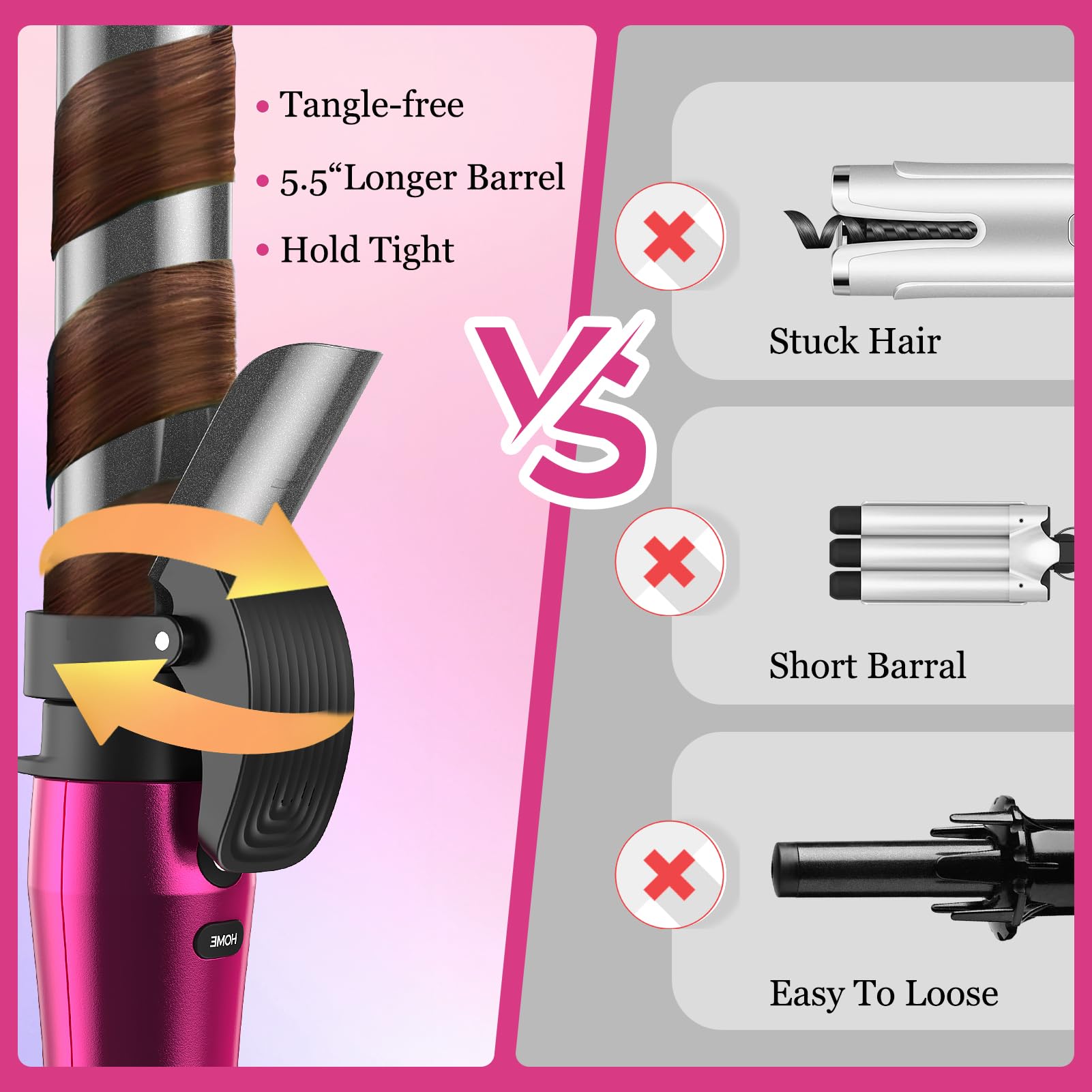 JVAXS Auto 360 Curling Iron Set keratin ceramic coating for salon-soft shine