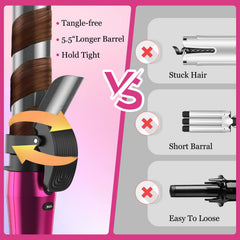JVAXS Auto 360 Curling Iron Set keratin ceramic coating for salon-soft shine
