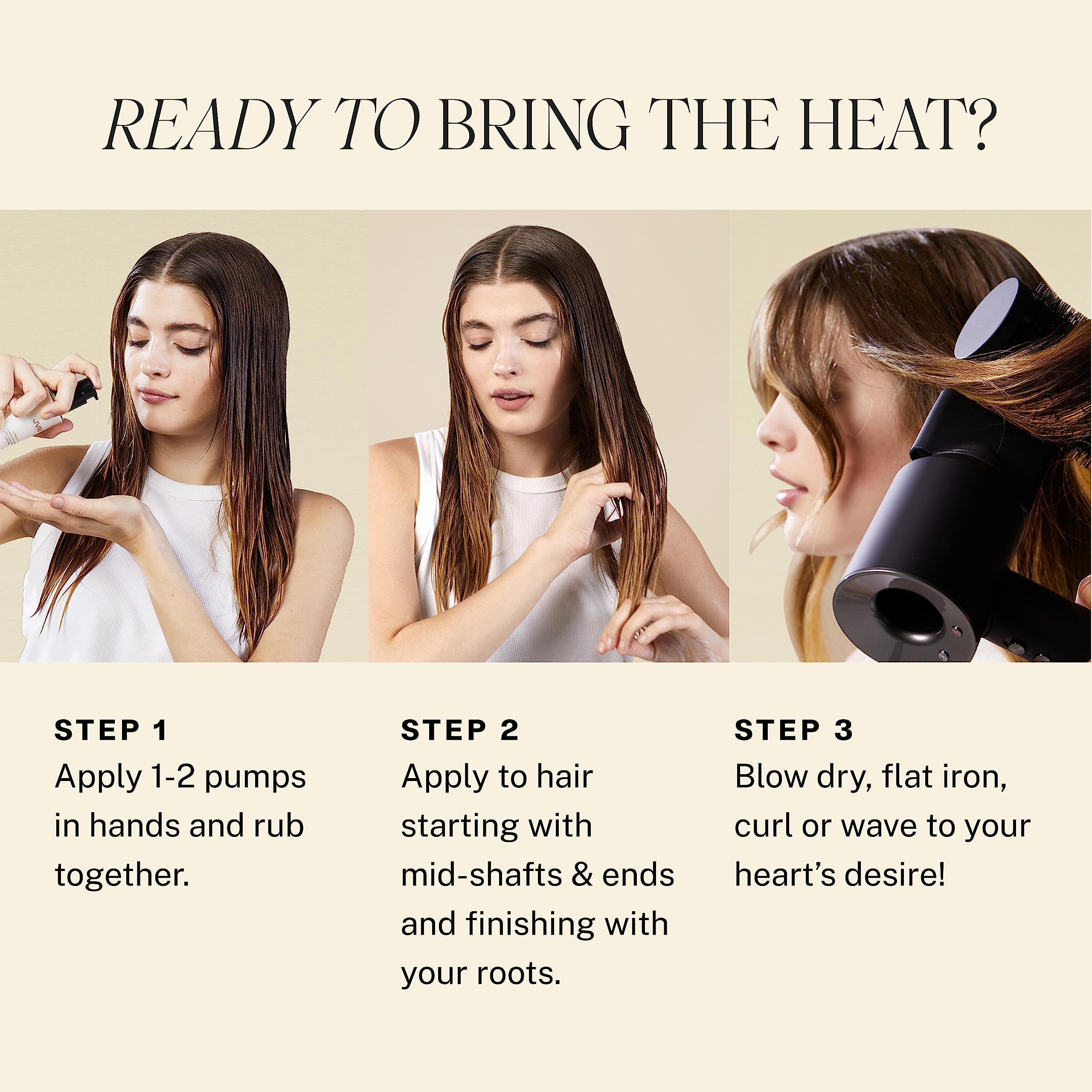 JVN Complete Blowout Styling Milk flat-iron-curls demonstrates versatile heat protection during styling