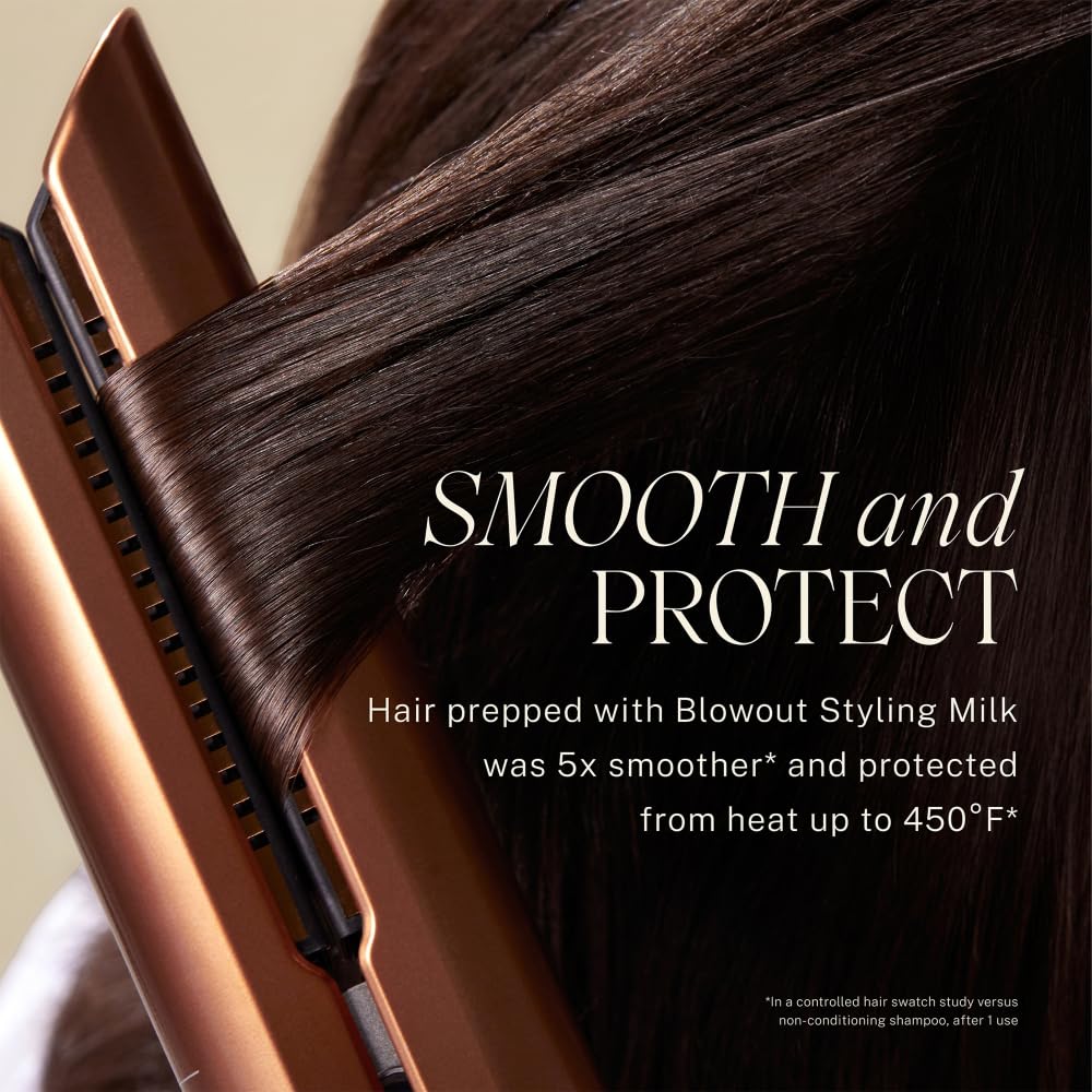 JVN Complete Blowout Styling Milk ionic-peptides visual cue of added protection during heat