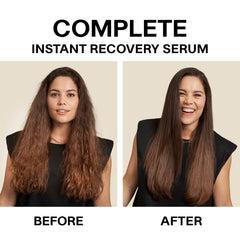 JVN Complete Instant Recovery Hair Serum application pump enables easy smoothing from mid-lengths to ends.