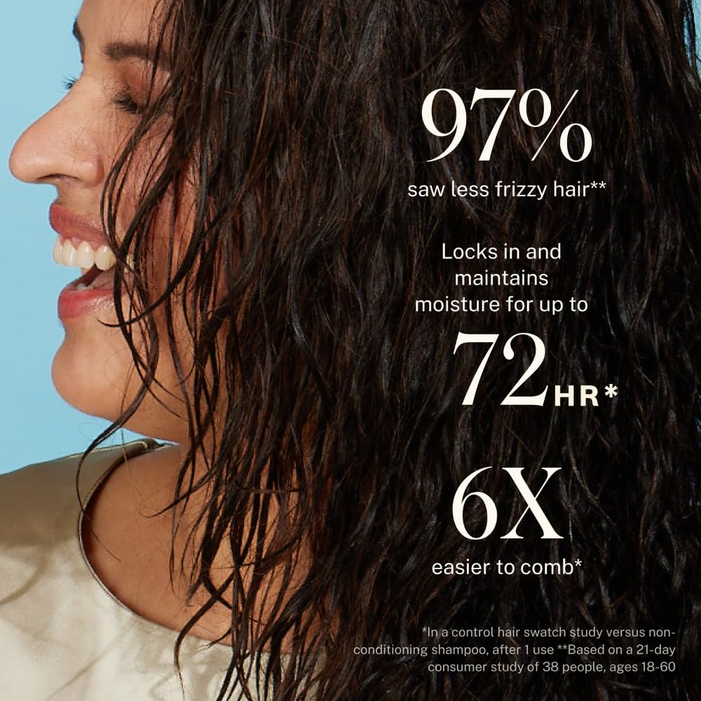 JVN Leave-In Conditioning Mist on dry hair for weightless hydration and frizz reduction.