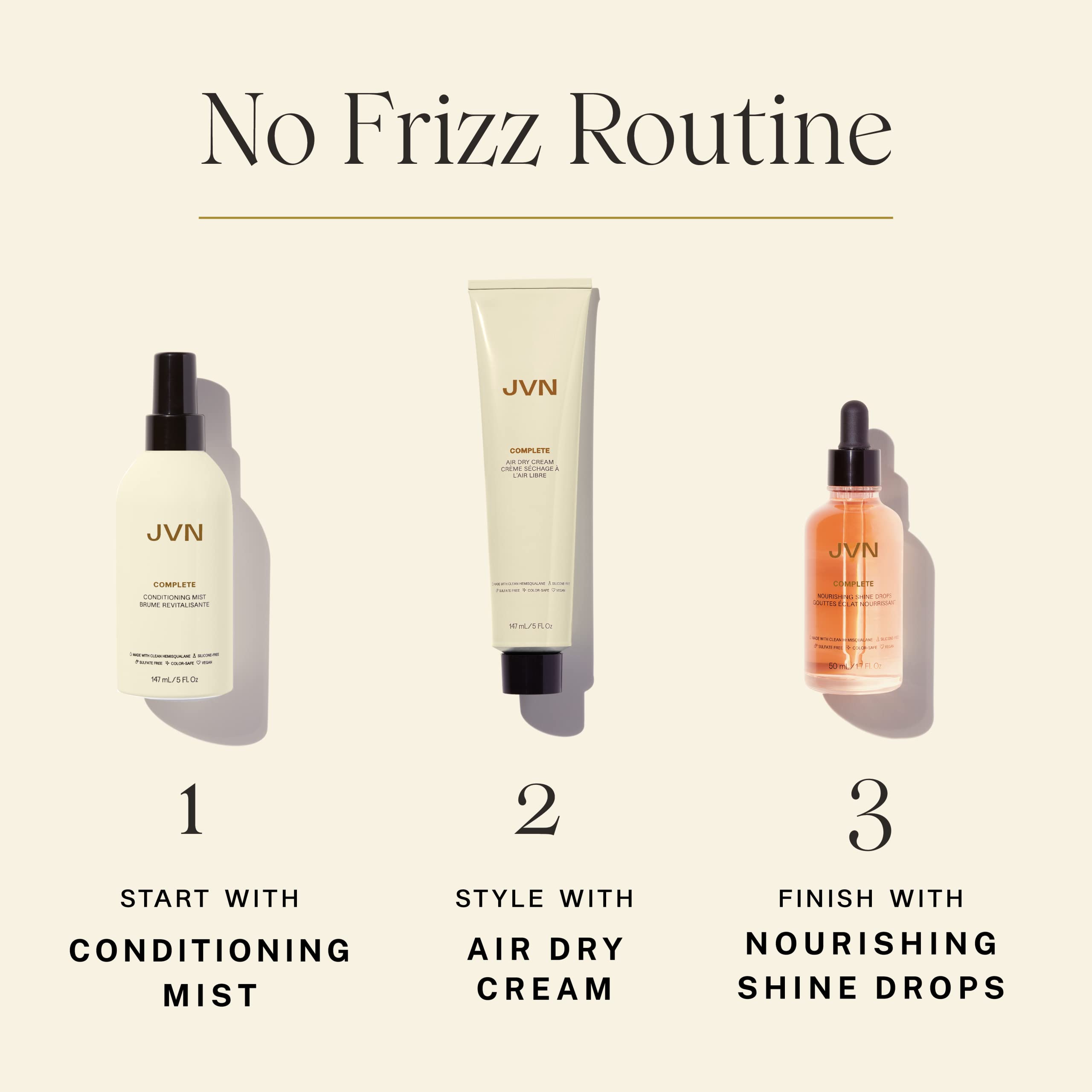 JVN spray with heat protection for styled hair without weight.