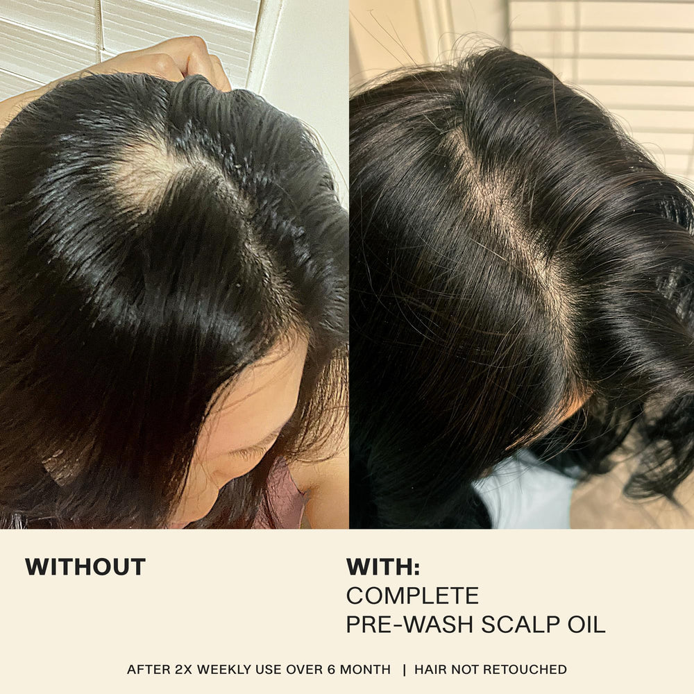 JVN Complete Pre-Wash Scalp Oil before-wash routine demonstrates easy 10-15 minute treatment