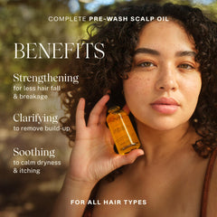 JVN Pre-Wash Scalp Oil dropper pouring reveals easy scalp treatment before washing