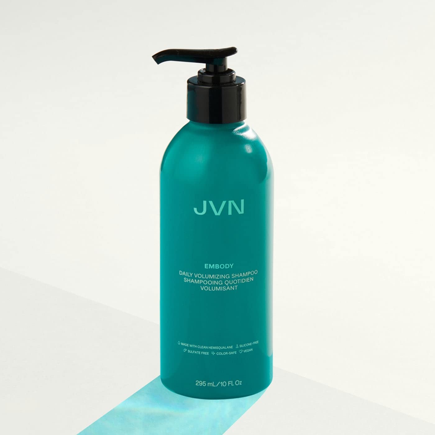 JVN Embody Shampoo application on scalp demonstrates gentle hydration and lift
