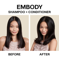 JVN Embody Shampoo being poured to reveal scalp-stimulating cleanse
