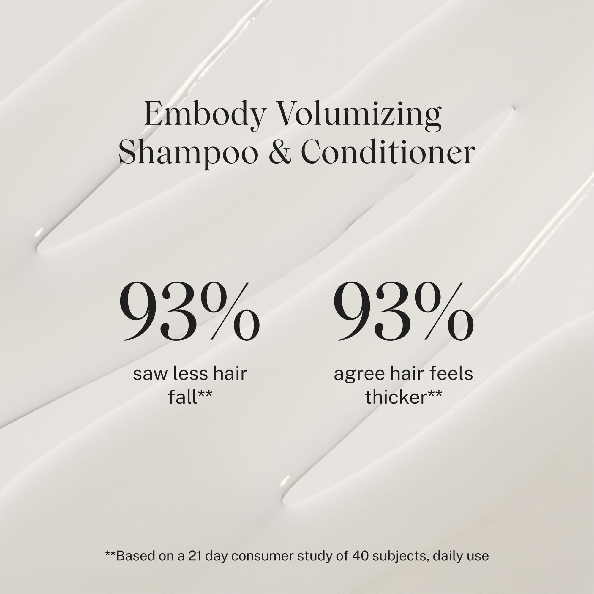 JVN Embody conditioner label close-up highlights Biotin and Bamboo benefits for thicker-looking hair.